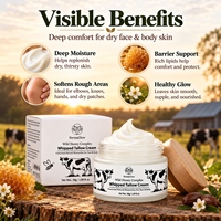 Crème Visage au Suif Fouetté Fermenté et au Miel Hydratation Intense Adoucissante Peaux Sèches et Rugueuses Renforce la Barrière Cutanée Hydratant Facial