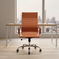Chaise de bureau ergonomique pivotante confortable au design moderne et luxueux en PVC, réglable, pour la maison et le bureau
