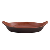Plat de service ovale en terre cuite Vulcania 35 × 8,6 cm Marron Bicolore