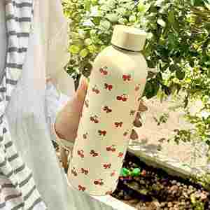 New Stainless Steel Red Wine & Water Vacuum <b>Thermos</b> <b>Cup</b> Straight <b>Cup</b> Portable Large Capacity Girl's Instagram Cute Design - Product Image 2