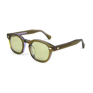 Benyi Custom Stylish High Quality Round Handmade Sunglasses Luxury Unique Classic Vintage Acetate Sunglasses