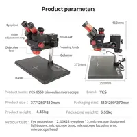 YCS 6558X 6.5-58 Zoom High-definition Trinocular Microscope for Mobile Phone PCB Welding Microscope Power Tools