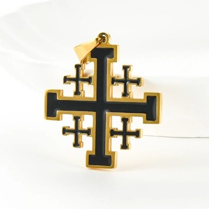 Collier Pendentif Croix Classique en Acier Inoxydable pour Hommes et Garçons, Chaîne Tendance Rétro Punk Templier, Bijoux Religieux, Cadeaux - Product Image 3