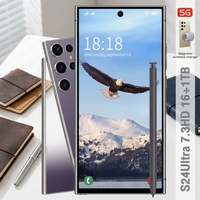 Smartphone Galaxy S24 Ultra 5G Tidak Terkunci Layar OLED 144Hz Kamera 108MP Dual SIM 16GB RAM 1TB Penyimpanan Smartphone 7,3 inci