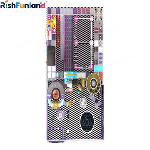Équipement de jeu interactif commercial pour enfants coloré sur le thème des parcs d'attractions, personnalisé en gros, aire de jeux intérieure pour enfants avec toboggan - Product Image 6