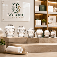 Verre de massage chinois pour ventouses, personnalisé avec logo, écologique, recyclable, professionnel, transparent, imprimé sérigraphié