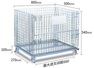 맞춤형 대형 접이식 스태킹 케이지 산업용 와이어 바스켓 지게차 메쉬 와이어 컨테이너 절단 처리 서비스 - Product Image 2