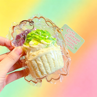Jouet Squishy en Silicone Alimentaire pour Crème Glacée et Cupcake, Jouet Anti-Stress en Forme de Chou, Jouet à Presser pour Étudiants