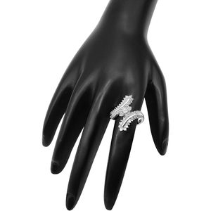 Anillo de Compromiso con Diamante Blanco Natural, Corte Brillante Redondo, Plata de Ley, Color G, Joyería para Mujer - Product Image 4