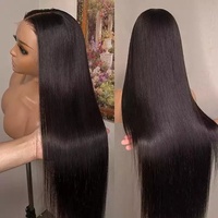 Perruque Lace Frontal Brésilienne Naturelle pour Femme Noire, Cheveux Vierges HD, 30 32 40 Pouces, Vente en Gros