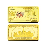 Pièce de monnaie commémorative carrée électroplaquée Pokémon Baokemeng, vente chaude transfrontalière pour le tourisme