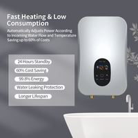 Chauffe-eau électrique sans réservoir intelligent 220-240V 4500W avec écran numérique, chauffe-eau instantané pour la maison, la salle de bain et la douche