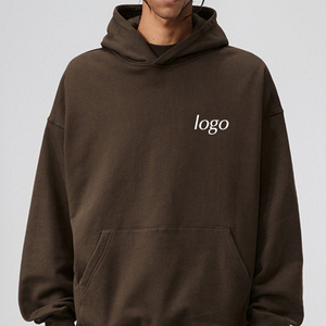 Wholesale Heavyweight No Drawstring Pullover Hoodie Custom Digital Print Logo French Terry Cotton Oversized Men Hoodies for Men