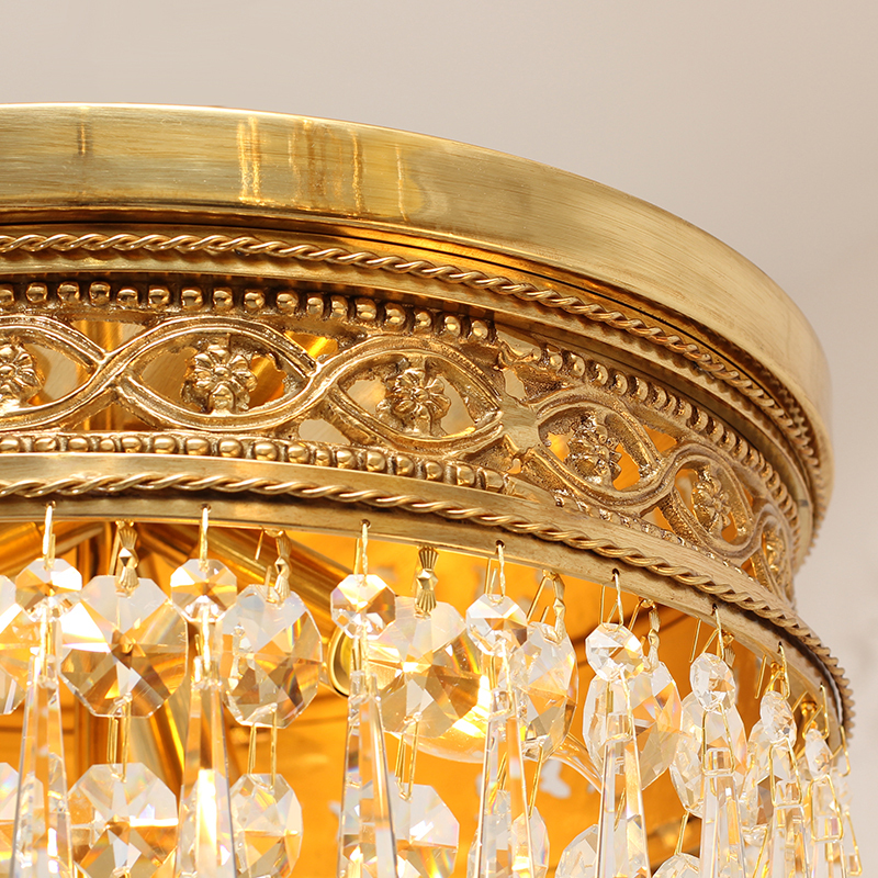 Baroque Luxury Home Living Room Bedroom Corridor E14 Led Pop Ceiling Crystal Lamp Modern Brass Ceiling Light · image 5