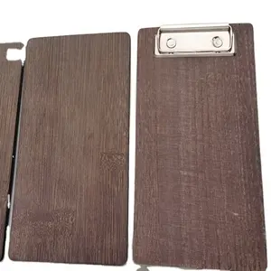 Porte-Menu en bois de petite taille, 1 pièce, planche à écrire avec des clips en argent, couleur métallisée disponible