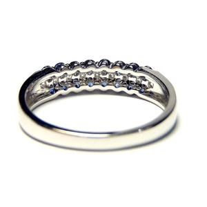 Vente en gros de bagues de mariage en or blanc massif 18 carats avec diamants et saphirs véritables pour femmes - Product Image 2