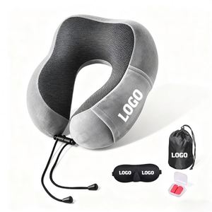 Promotional Gift Custom Logo Printed Travel Airport and Ear Ergonomic Neck Pillow for Sleeping - Product Image 1