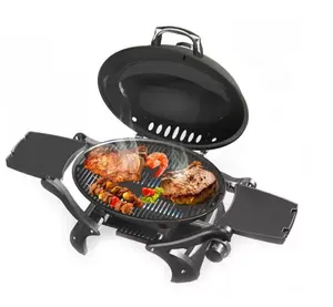 Sandy Black Barbeque Grill Burners Electronic Pulse Ignition Outdoor Party Bbq Foldable Gas Grill Propane Stainless Steel 8.4kg