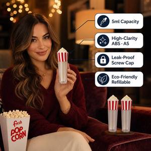 ISMAN Luxury 5ml Popcorn Shaped Lipgloss Tube Gradient White Clear Cute Kids Makeup Packaging Custom Logo Private Label Vendor - Product Image 2