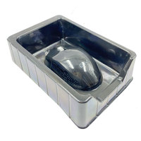 Plateau en PVC transparent noir pour souris optique filaire USB 2.0, base et couvercle en plastique pour souris de jeu plate pour ordinateur