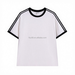 Camiseta Casual de Manga Corta de Algodón 100% Jersey de 240g de Marca Americana de Moda para Hombre y Mujer, Lisa, Cuello Holgado - Product Image 1
