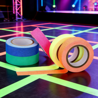 Ruban en tissu néon Gaffer Fluorescent UV Blacklight Glow in The Dark Tape pour la fête UV, bâtons lumineux, ruban néon