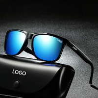 Lunettes de soleil polarisantes de haute qualité en gros avec lentilles TAC UV400, vision nocturne, logo personnalisé, design tendance, montures bleues, blanches et dorées