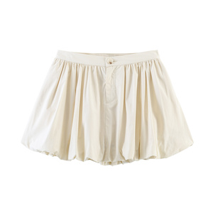 TAOP&ZA Nouvelle Collection Printemps/<span class=keywords><strong>Été</strong></span> 2026 – <span class=keywords><strong>Jupe</strong></span> <span class=keywords><strong>Mini</strong></span> Plissée Tulipe Style Ballon avec Boutons et Fermeture Éclair pour Femme 8372116 8372114 - Product Image 1
