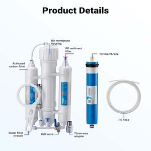 Miglior Sistema di <span class=keywords><strong>Osmosi</strong></span> <span class=keywords><strong>Inversa</strong></span> a 3 Stadi 350 L/giorno 100GPD per il Trattamento e il Filtraggio dell'Acqua Potabile o per Acquari - Product Image 6