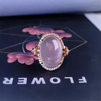 Bague en argent sterling avec quartz rose naturel pour femme, homme, cadeau d'amour, perles de cristal 14x10mm, bague réglable, bijoux AAAAA