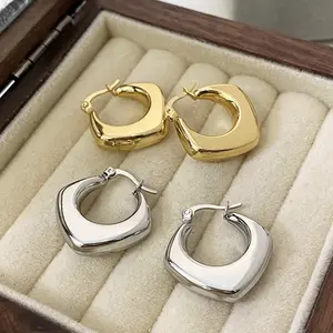 Fashion Jewelry Vintage 18k Gold Geometric Stainless Steel Earrings Wholesale Custom Stainless Steel Earrings