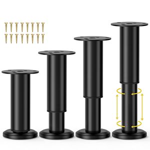 Pieds <span class=keywords><strong>de</strong></span> table en acier inoxydable raffinés et robustes, modernes, réglables en hauteur <span class=keywords><strong>de</strong></span> 5 à 8 pouces, pour cadre <span class=keywords><strong>de</strong></span> lit et armoire - Product Image 1