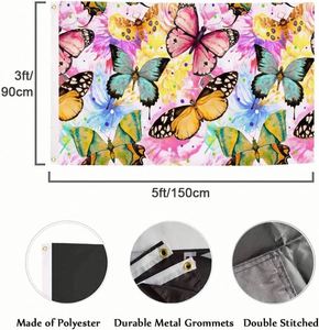 Drapeau emblème des Vétérans 3x5 pieds |   Tissu polyester imprimé numériquement, couleurs vives, résistant à la décoloration, double couture, œillets en laiton - Product Image 4