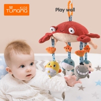Ensemble de jouets en peluche suspendus pour enfants Tumama, jouet en peluche crabe avec miroir pour siège auto, jouet d'activité pour bébé, jouet pour berceau mobile, poussette pour bébé