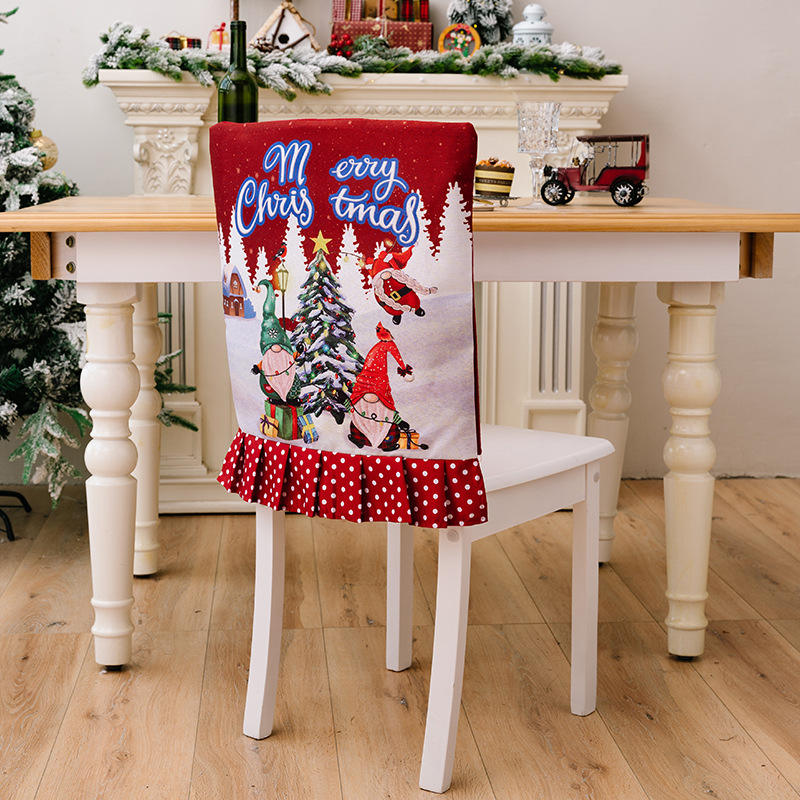 Skirt printed chair cover dotted model