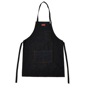 Denim <b>Work</b> <b>Apron</b> Black Unisex For Restaurant Bar Use - Product Image 1