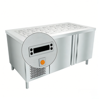 Table de préparation de pizzas réfrigérée haut de gamme, zones de température simples/doubles, construction en acier inoxydable, usage commercial, faible niveau sonore