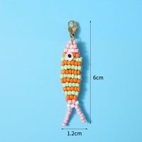 Nouvelle Collection Européenne et Américaine : Pendentif Poisson Mignon en Perles Colorées, Série DIY Faite Main en Pierre Naturelle, Style Simple et Élégant