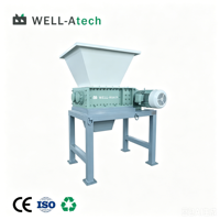Broyeur à double arbre pour bouteilles en plastique, machine de recyclage de bouteilles d'eau minérale PET