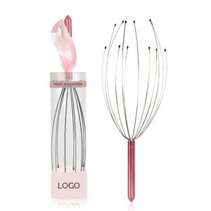 Gloway fabricante personalizado pulpo relajación cabeza pelo cuero cabelludo rasguño masajeador herramienta Metal cabeza masajeador con bolas de acero - Product Image 1
