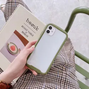 고전적인 작은 허리 피부 접촉 유행 색깔 대조 전화 상자 iPhone 시리즈를 위해 적당한 작은 허리 디자인 휴대전화 상자