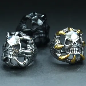 European and American Stars Stallone Eagle Claw Skull Stainless Steel Skeleton Rings