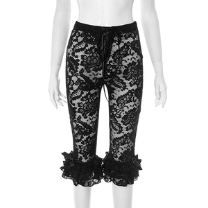 <span class=keywords><strong>Pantalones</strong></span> Capri Transparentes de Cintura Alta con Volantes, <span class=keywords><strong>Pantalones</strong></span> de Encaje Sexy con Estampado Floral para Mujer, Moda Verano 2026 - Product Image 2