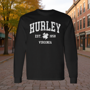 T-Shirt Vintage a Maniche Lunghe Hurley Virginia, Girocollo Unisex per Adulti, Abbigliamento Promozionale - Product Image 2