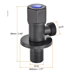 Válvula Angular Hexagonal Negra Bingtao de Acero Inoxidable 304, Válvula de Entrada para Calentador de Agua Integrado, Válvula de Cierre para Inodoro, a Prueba de Fugas - Product Image 2