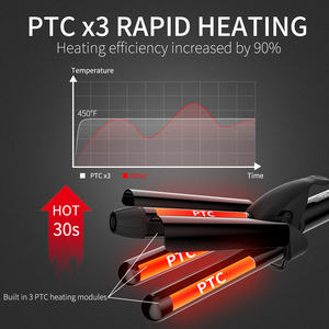 Rizador de Pelo Profesional Eléctrico de 22mm con 3 Barriles de Cerámica, Control de Temperatura LCD, Calentamiento Rápido con Calentador MCH, Ondulador de Ondas Grandes - Product Image 6