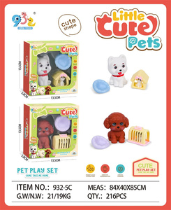 Ensemble de jeu pour chien de compagnie mignon et pas cher 2026 avec cage de transport, figurines de chiots, bol de nourriture et accessoires - Jouets d'imitation pour enfants - Product Image 4