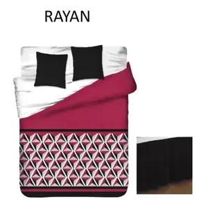 Juego de Edredón Rayan de 5 Piezas, Tamaño Matrimonial, Patrón Geométrico, Estilo Moderno, Uso en Todas las Estaciones, Forro de Tela de Poliéster - Product Image 1