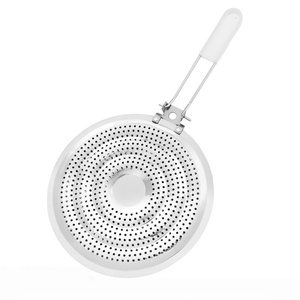 Almohadilla de cocina de acero inoxidable con mango, protector de sartén conductor de calor, almohadilla de aislamiento térmico antiescaldaduras para acampar - Product Image 1