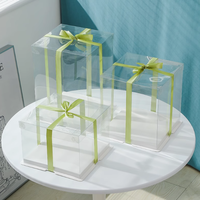 Boîte à gâteau carrée en plastique transparent jetable personnalisée pour l'emballage de bonbons et de nourriture d'anniversaire - Recyclable